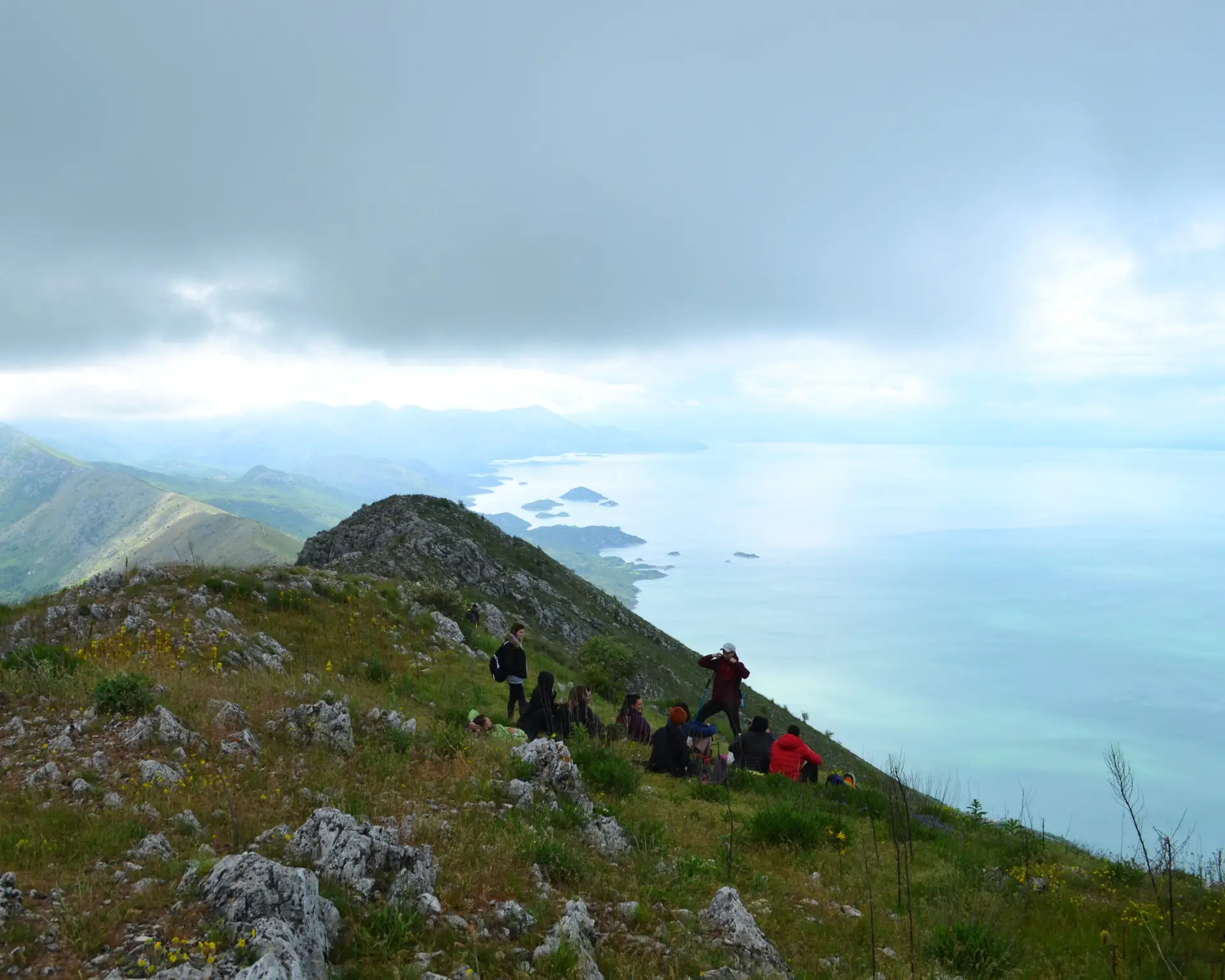 Group of hikers Golish Peak