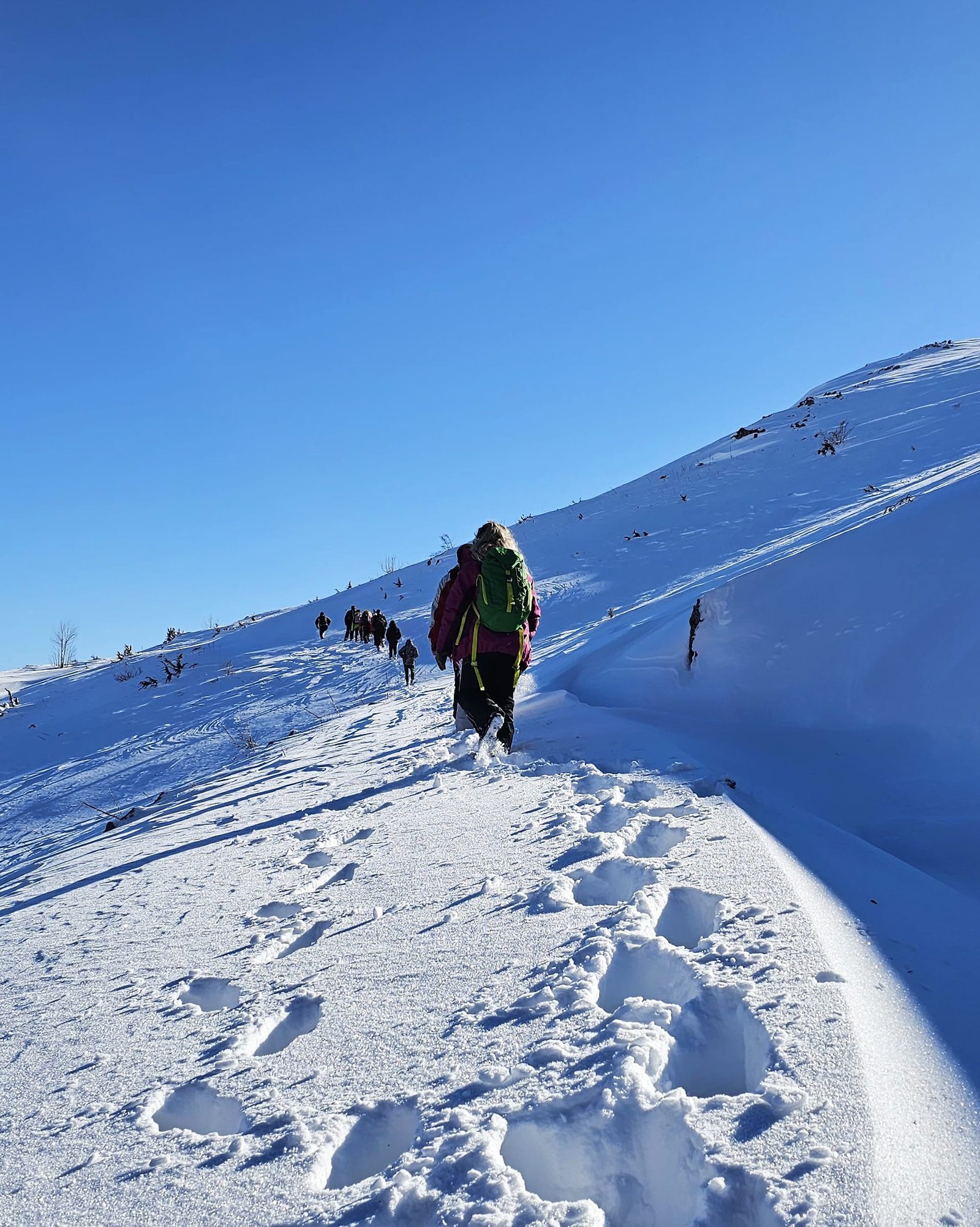 Hiking in the snow